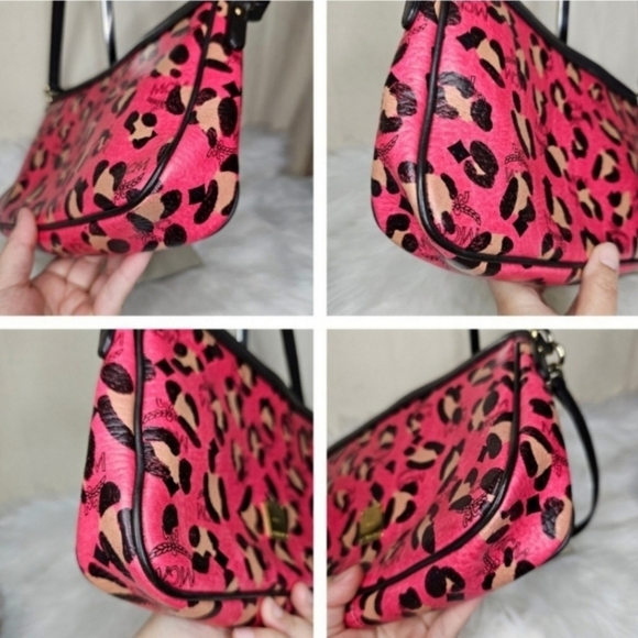 🖤🔹️MCM🔹️ Etui Leopard Print Red and Black Pochette Handbag (Rare) - Picture 10 of 10